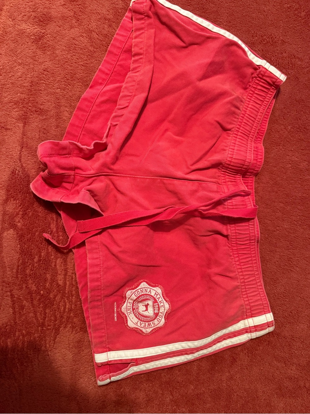 Victoria's Secret Hot Pink Athletic Shorts with White Trim
